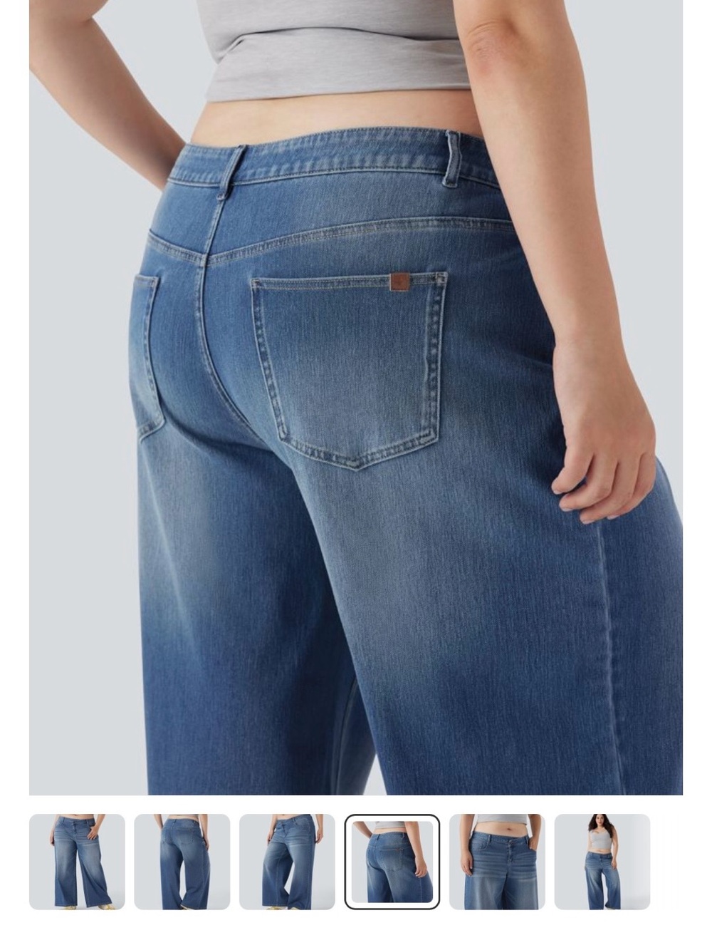 HALARA Wide-Leg High-Rise Jeans in Blue Wash